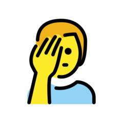 How Man Facepalming emoji looks on Openmoji.