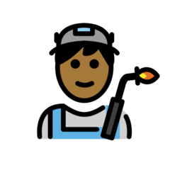 How Man Factory Worker: Medium-Dark Skin Tone emoji looks on Openmoji.