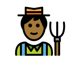 How Man Farmer: Medium-Dark Skin Tone emoji looks on Openmoji.