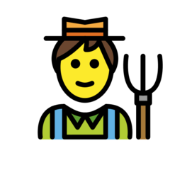 How Man Farmer emoji looks on Openmoji.