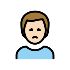 How Man Frowning: Light Skin Tone emoji looks on Openmoji.