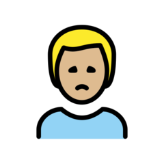 How Man Frowning: Medium-Light Skin Tone emoji looks on Openmoji.