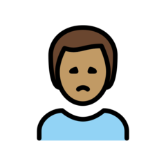 How Man Frowning: Medium Skin Tone emoji looks on Openmoji.