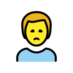 How Man Frowning emoji looks on Openmoji.