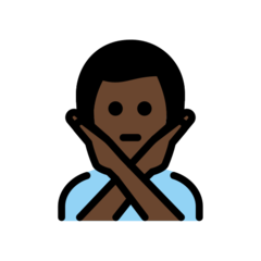 How Man Gesturing NO: Dark Skin Tone emoji looks on Openmoji.