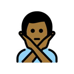 How Man Gesturing NO: Medium-Dark Skin Tone emoji looks on Openmoji.