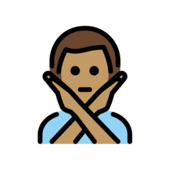 How Man Gesturing NO: Medium Skin Tone emoji looks on Openmoji.