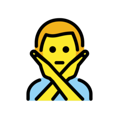 How Man Gesturing NO emoji looks on Openmoji.