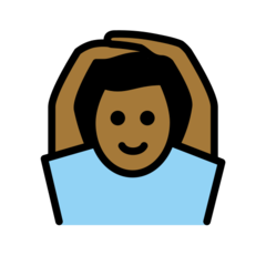 How Man Gesturing OK: Medium-Dark Skin Tone emoji looks on Openmoji.