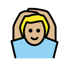 How Man Gesturing OK: Medium-Light Skin Tone emoji looks on Openmoji.