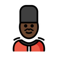 How Man Guard: Dark Skin Tone emoji looks on Openmoji.