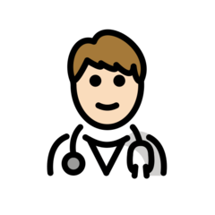 How Man Health Worker: Light Skin Tone emoji looks on Openmoji.