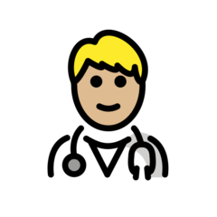 How Man Health Worker: Medium-Light Skin Tone emoji looks on Openmoji.