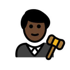 How Man Judge: Dark Skin Tone emoji looks on Openmoji.