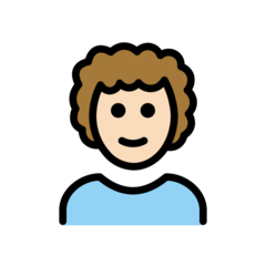 A quoi ressemblent les emoji Homme: peau claire et cheveux bouclés sur Openmoji.