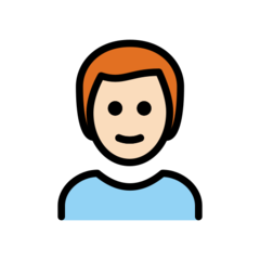 How Man: Light Skin Tone, Red Hair emoji looks on Openmoji.