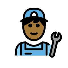 How Man Mechanic: Medium-Dark Skin Tone emoji looks on Openmoji.