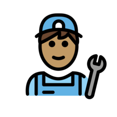 How Man Mechanic: Medium Skin Tone emoji looks on Openmoji.