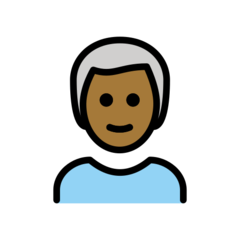 A quoi ressemblent les emoji Homme: peau mate et cheveux blancs sur Openmoji.