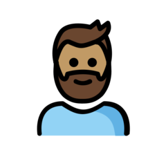 Bagaimana Person: Medium Skin Tone, Beard emoji terlihat di Openmoji.