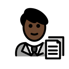 How Man Office Worker: Dark Skin Tone emoji looks on Openmoji.