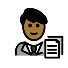 How Man Office Worker: Medium-Dark Skin Tone emoji looks on Openmoji.