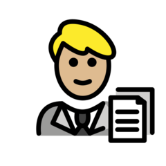 How Man Office Worker: Medium-Light Skin Tone emoji looks on Openmoji.