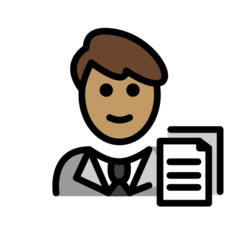 How Man Office Worker: Medium Skin Tone emoji looks on Openmoji.