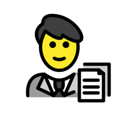 How Man Office Worker emoji looks on Openmoji.