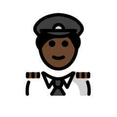 How Man Pilot: Dark Skin Tone emoji looks on Openmoji.