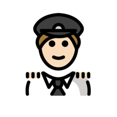 How Man Pilot: Light Skin Tone emoji looks on Openmoji.