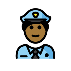 Wie Polizist: mitteldunkle Hautfarbe Emoji auf Openmoji aussieht.