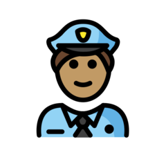 How Man Police Officer: Medium Skin Tone emoji looks on Openmoji.