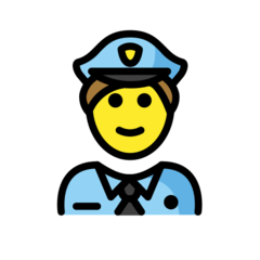 Hur Manlig polis emoji ser ut på Openmoji.