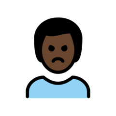 How Man Pouting: Dark Skin Tone emoji looks on Openmoji.