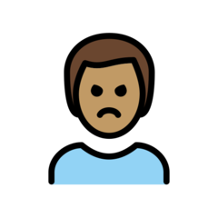 How Man Pouting: Medium Skin Tone emoji looks on Openmoji.