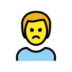 Hoe Pruilende man emoji eruit ziet op Openmoji.