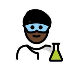 How Man Scientist: Dark Skin Tone emoji looks on Openmoji.