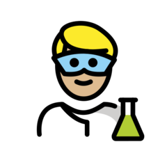 How Man Scientist: Medium-Light Skin Tone emoji looks on Openmoji.