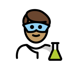 How Man Scientist: Medium Skin Tone emoji looks on Openmoji.