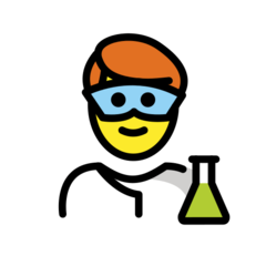 How Man Scientist emoji looks on Openmoji.