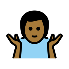 How Man Shrugging: Medium-Dark Skin Tone emoji looks on Openmoji.