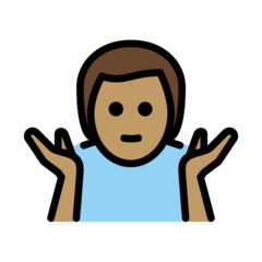 How Man Shrugging: Medium Skin Tone emoji looks on Openmoji.