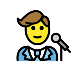 How Man Singer emoji looks on Openmoji.