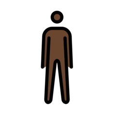 How Man Standing: Dark Skin Tone emoji looks on Openmoji.