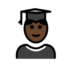 How Man Student: Dark Skin Tone emoji looks on Openmoji.