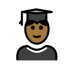 How Man Student: Medium-Dark Skin Tone emoji looks on Openmoji.