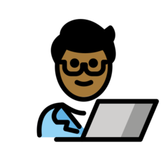 How Man Technologist: Medium-Dark Skin Tone emoji looks on Openmoji.