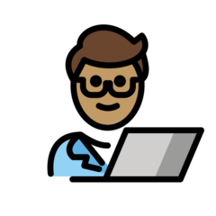 How Man Technologist: Medium Skin Tone emoji looks on Openmoji.