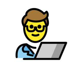 How Man Technologist emoji looks on Openmoji.